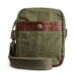 Canvas Leather Mens Cool Messenger Bag Sling Bag Chest Bag Bike Bag Cycling Bag for men