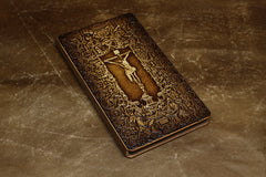Handmade Leather Tooled Christian Jesus Mose Notebook Journal Travel Book Diary
