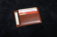 Genuine Leather Mens Cool Slim Front Pocket Wallet Leather Wallet Men Small Wallets  for Men
