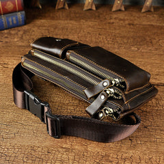 Leather Fanny Pack Mens Waist Bag Hip Pack Belt Bag Bumbag for Men