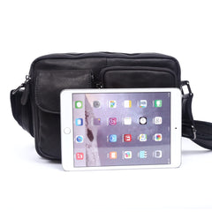 Handmade Genuine Leather Mens Cool Messenger Bag Chest Bag Bike Bag Cycling Bag for men