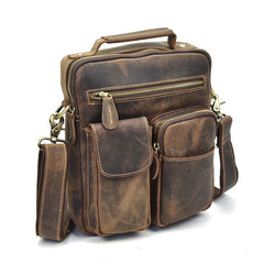 Genuine Leather Mens Cool Messenger Bag Work Bag Satchel Bag Briefcase Bag for men