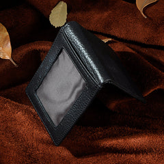 Handmade Leather Mens Cool Slim Leather Wallet Card Wallet Holders Men Small Wallets Bifold for Men