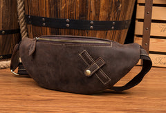 Leather Mens Fanny Pack Waist Bag Hip Pack Belt Bag Bumbag for Men