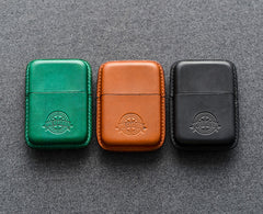 Cool Green Leather Mens 14pcs Cigarette Holder Case Cool Custom Cigarette Case for Men - iwalletsmen