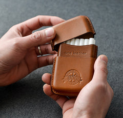 Cool Green Leather Mens 14pcs Cigarette Holder Case Cool Custom Cigarette Case for Men - iwalletsmen
