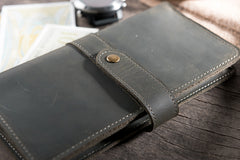 Handmade Leather Mens Clutch Wallet Cool Leather Wallet Long Phone Wallets for Men
