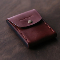 Cool Wooden Leather Mens Wallet Small Card Holder Handmade Coin Wallet for Men - iwalletsmen