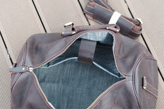 Cool Leather Mens Weekender Bags Vintage Travel Bags Duffle Bag for Men - iwalletsmen