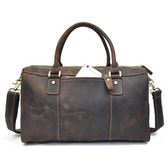 Genuine Leather Mens Cool Weekender Bag Travel Bag Duffle Bags Overnight Bag Holdall Bag for men