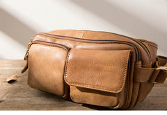 Leather Mens FANNY PACK MENS WAIST BAG HIP PACK BELT BAG FOR MEN - iwalletsmen