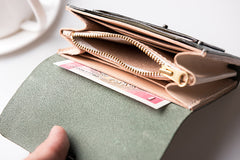 Handmade Leather Mens Cool billfold Wallet Card Holder Small Card Wallets for Men Women