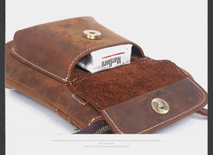 Leather Belt Pouch Mens Small Cases Waist Bag Hip Pack Belt Bag Fanny Pack Bumbag for Men