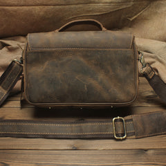 Vintage Mens Leather Camera Bag Small Messenger Bag Cross Body Bag For Men - iwalletsmen
