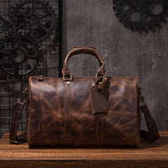 Cool Leather Mens Weekender Bags Vintage Travel Bags Duffle Bag for Men - iwalletsmen