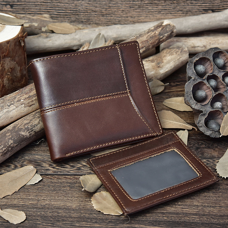 Handmade Mens Cool billfold Leather Wallet Men Small Wallets Bifold fo –  iwalletsmen
