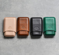Cool Green Leather Mens 3pcs Cigar Case Cool Custom Leather Cigar Case for Men - iwalletsmen
