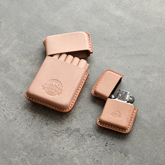 custom cigarette case Handmade Beige Leather Cigarette Case 10pc Leather Case of Cigarettes Leather Cigarette Holder Case cigarettes case
