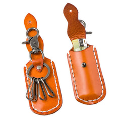Handmade Leather Mens Cool Key Wallet Lighter Holder Pouch Key Holder for Men - iwalletsmen