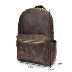 Genuine Leather Mens Cool Backpack Sling Bag Large Black Travel Bag Hiking Bag for men