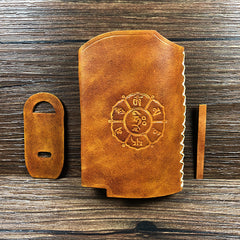 Handmade Leather Brown Mens ASVAPE MICHAEL Cigarette Case Holder for Men - iwalletsmen