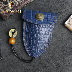 Handmade Leather Floral Mens Cool Car Key Wallet Coin Wallet Pouch Car KeyChain for Men