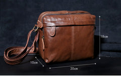 Genuine Leather Mens Cool Messenger Bag Square Bag Chest Bag Bike Bag Cycling Bag for men