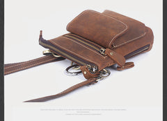 Leather Belt Pouch Mens Small Cases Waist Bag Hip Pack Belt Bag Fanny Pack Bumbag for Men