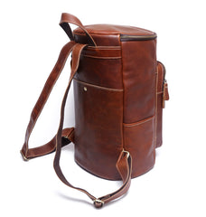 Genuine Leather Mens Cool Backpack Sling Bag Large Black Travel Bag Hiking Bag for men