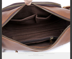 Genuine Leather Mens Messenger Bag Cool Weekender Bag Travel Bag Duffle Bags Overnight Bag Holdall Bag for men