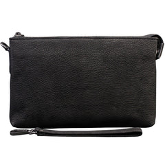 Handmade Leather Mens Clutch Cool Slim Wallet Zipper Clutch Wristlet Wallet for Men