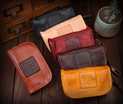 Genuine Leather Mens Cool Key Wallet Car Key Holder Car Key Case for Camel Men