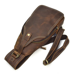 Cool Leather Chest Bag Sling Bag Sling Crossbody Bag Travel Bag Hiking Bags For Men - iwalletsmen