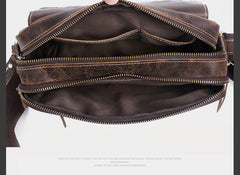 Genuine Leather Mens Cool Messenger Bag Chest Bag Bike Bag Cycling Bag for men