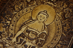 Handmade Leather Tooled Shakya Muni Buddhism Mens Long Wallet Cool Leather Wallet Clutch Wallet for Men