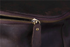 Genuine Leather Mens Cool Backpack Sling Bag Large Coffee Travel Bag Hiking Bag for men