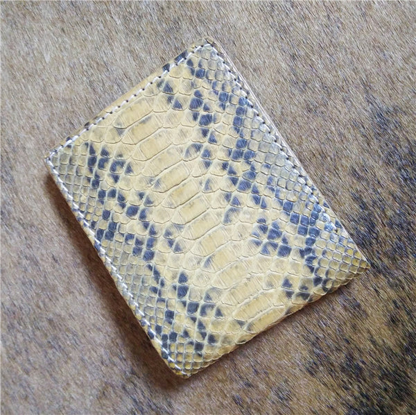 [On Sale] Cool Handmade Mens Billfold Wallet Snake Skin Small Wallet Slim Wallet billfold Wallet - iwalletsmen