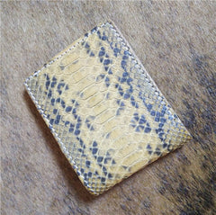 [On Sale] Cool Handmade Mens Billfold Wallet Black Snake Skin Small Wallet Slim Wallet billfold Wallet - iwalletsmen