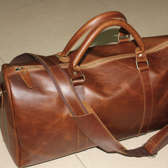 Genuine Leather Mens Cool Weekender Bag Travel Bag Duffle Bags Overnight Bag Holdall Bag for men
