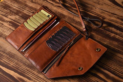 Handmade Mens Cool Leather Chain Wallet Biker Trucker Wallet with Chain for Men - iwalletsmen