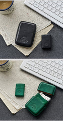 Cool Green Leather Mens 14pcs Cigarette Holder Case Cool Custom Cigarette Case for Men - iwalletsmen