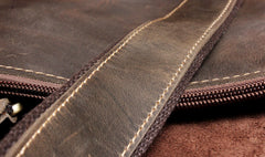 Handmade Leather Mens Cool Messenger Bag Square Bag Chest Bag Bike Bag Cycling Bag for men