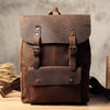 Genuine Leather Vintage Brown Mens Cool Leather Backpack Travel Bag for men