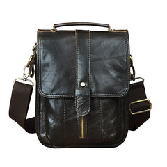 Cool Mens Leather Small Messenger Bag Vintage CrossBody Bag Handbag Shoulder Bag For Men - iwalletsmen