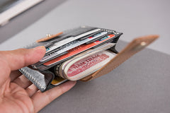 Handmade Leather Mens Cool billfold Wallet Card Holder Small Card Slim Wallets for Men