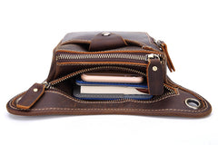 Leather Belt Pouch Mens Cases Waist Bag Hip Pack Belt Bag Fanny Pack Bumbag for Men