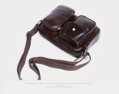 Genuine Leather Mens Cool Messenger Bag Chest Bag Bike Bag Cycling Bag for men