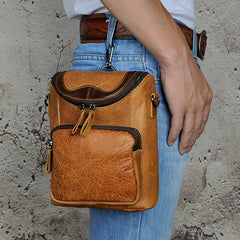 Leather Belt Pouch Mens Small Cases Waist Bag Hip Pack Belt Bag Fanny Pack Bumbag for Men