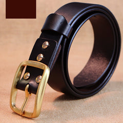 Handmade Genuine Custom Leather Mens Leather Men Brown Black Belt - iwalletsmen