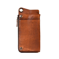 Handmade Mens Cool Long Leather Chain Wallet Cards Biker Trucker Wristlet Wallet - iwalletsmen